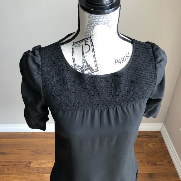 Kimchi Blue black ruffle hem shift dress small - Picture 3 of 7